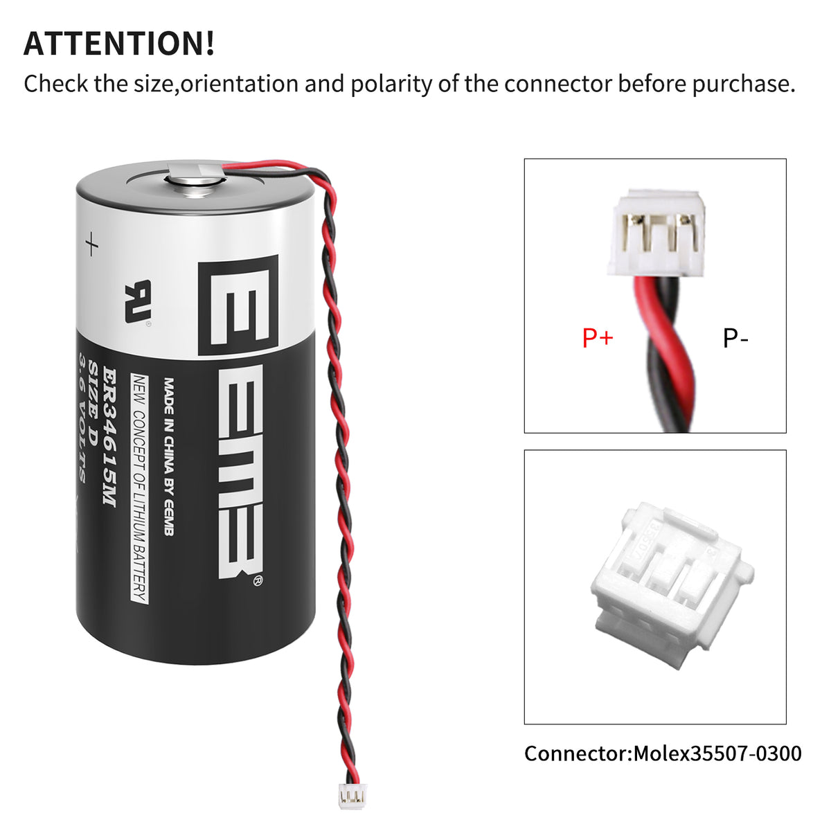 ER34615M-T1 -- D-Size 3.6V Battery Compatible with DSC ER34615M-T1 WT4911 WT4911B WT8911 ALEXOR Wireless Outdoor Siren WT4911BATT AD