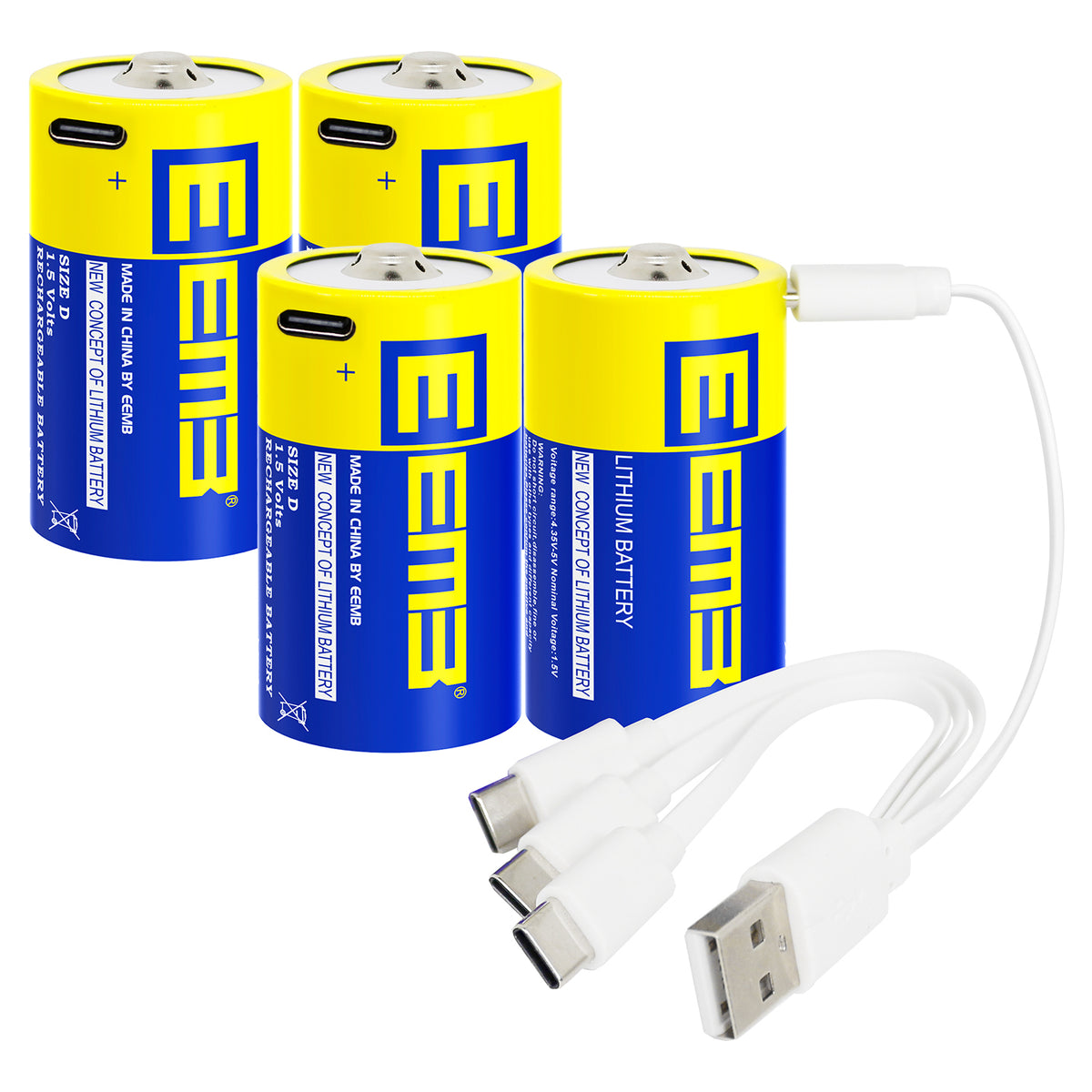 LIRD --  1.5V D USB Lithium Rechargeable Battery