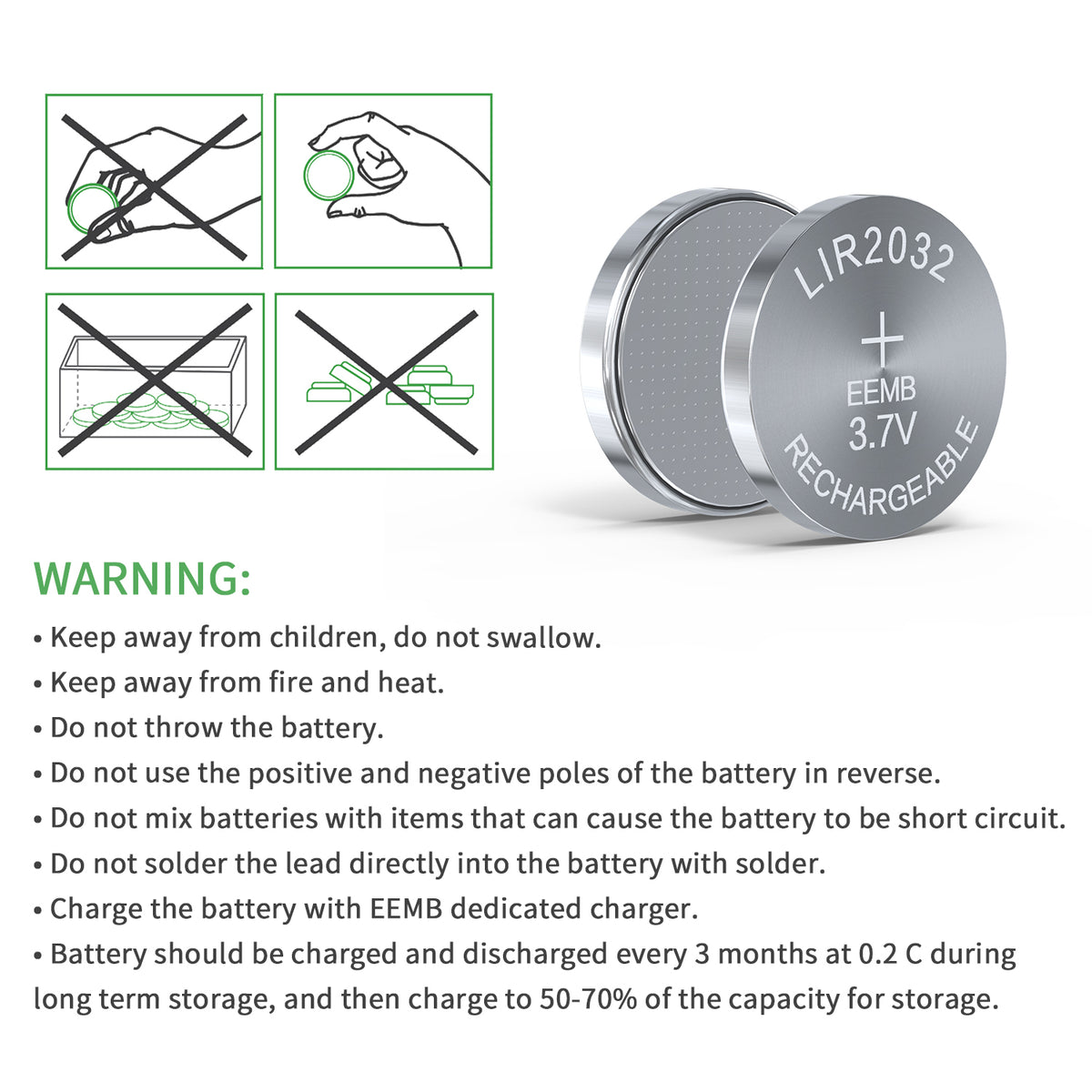 LIR2032 --  3.7V 45mAh