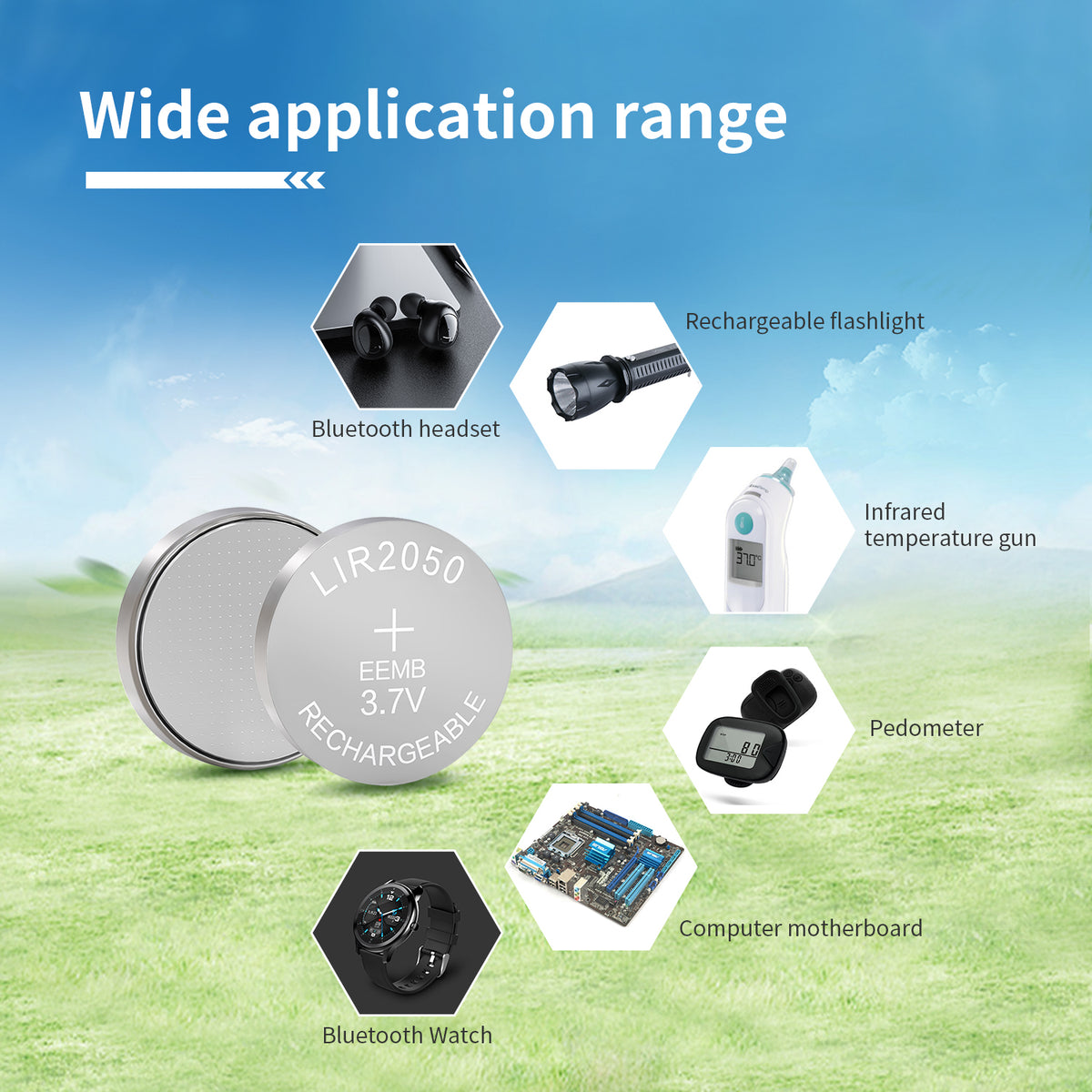 LIR2050 --  3.7V 110mAh