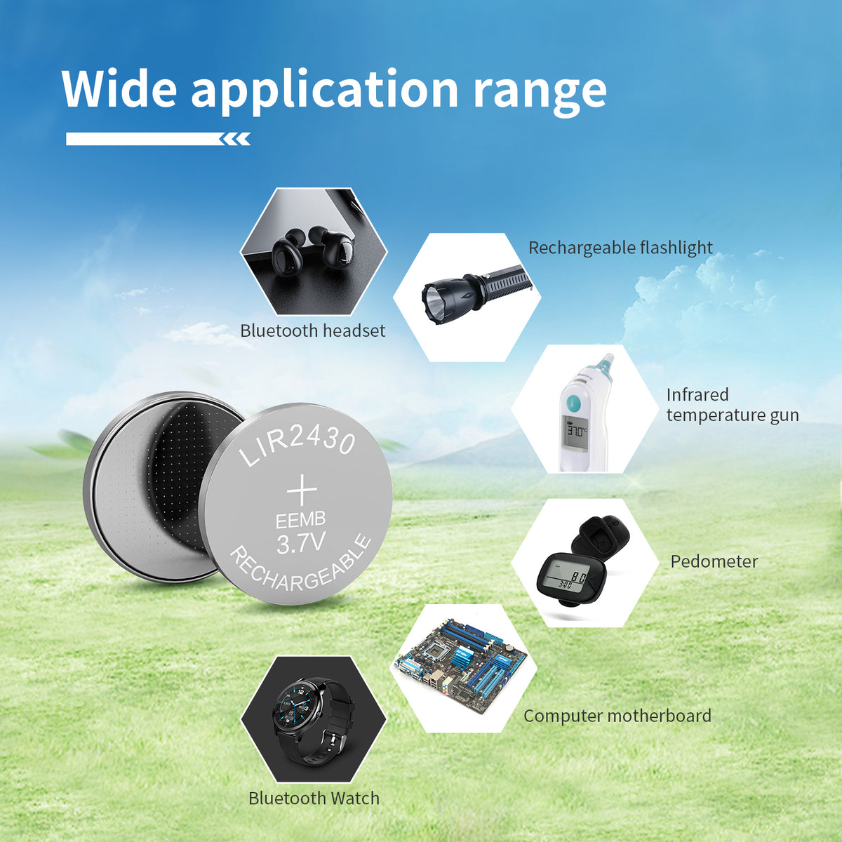 LIR2430 --  3.7V 95mAh