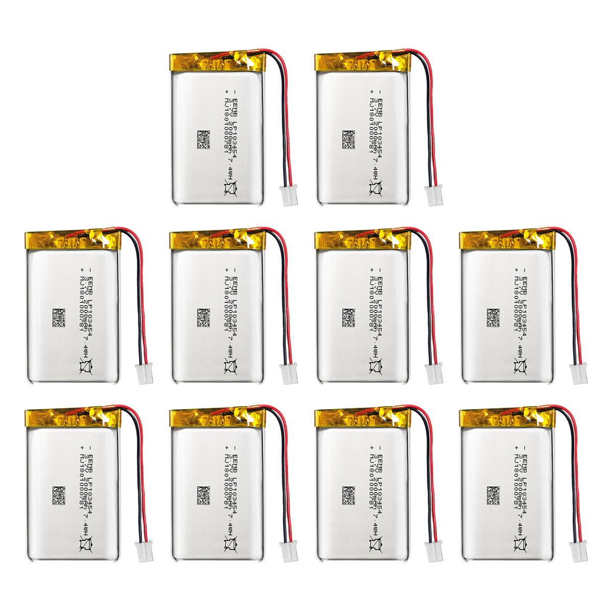 LP103454RP -- 3.7V  2000  mAh (Reversed Polarity)