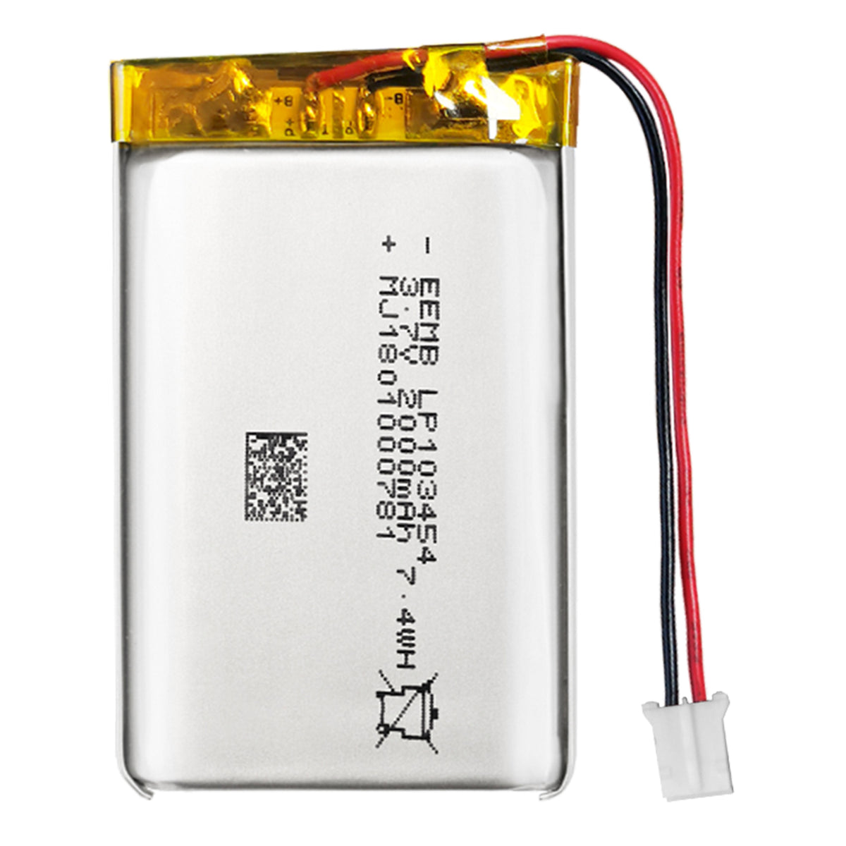 LP103454RP -- 3.7V  2000  mAh (Reversed Polarity)