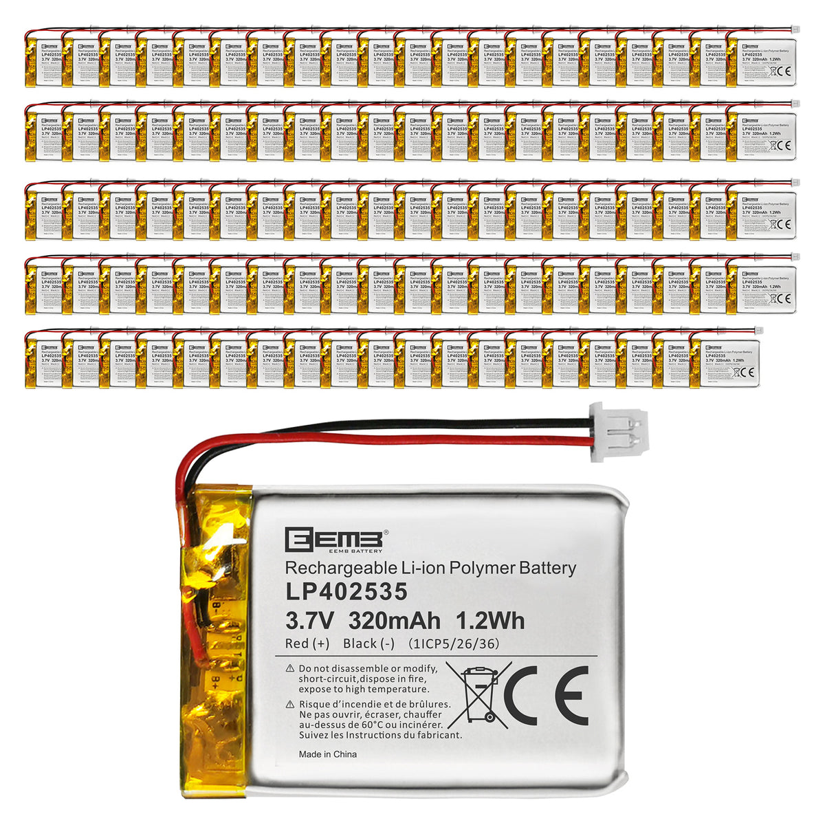 LP402535 -- 3.7V  320  mAh