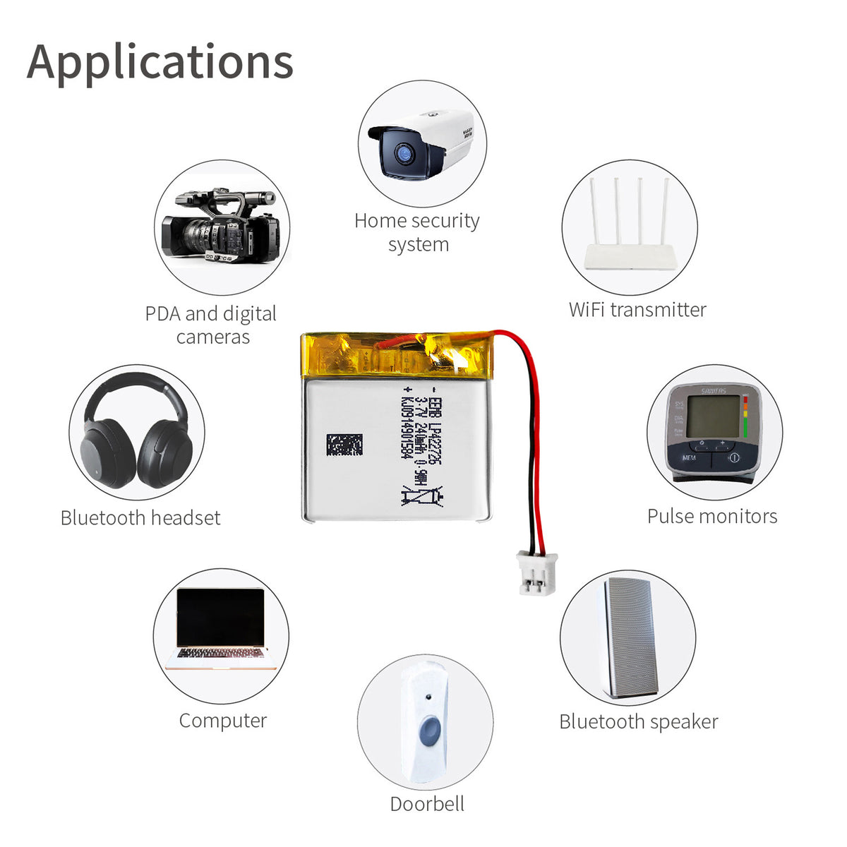 LP422726 -- 3.7V 240mAh