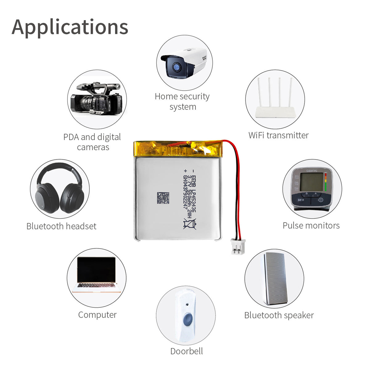 LP453436 -- 3.7V 550mAh