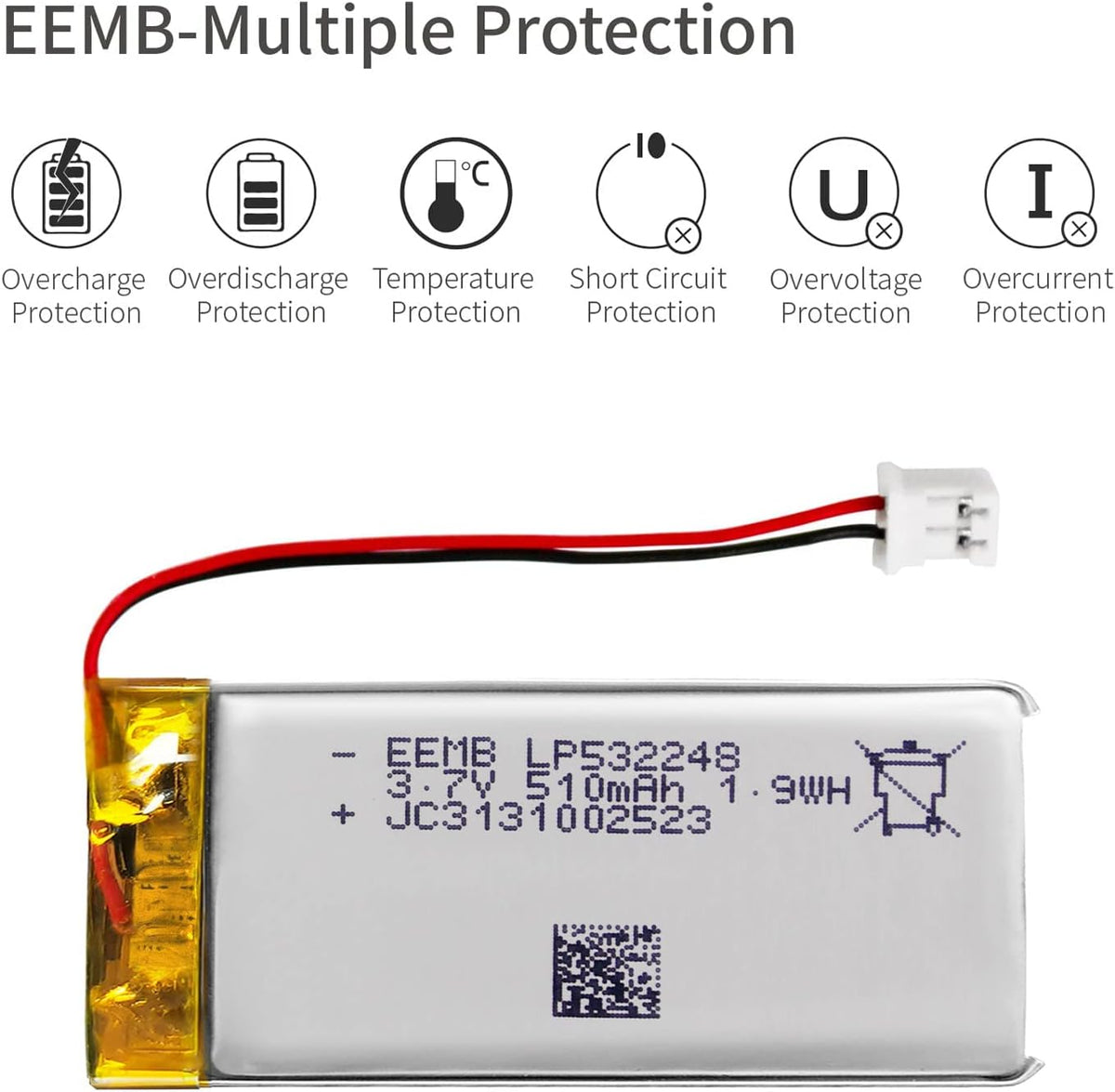 LP532248 -- 3.7V 510mAh