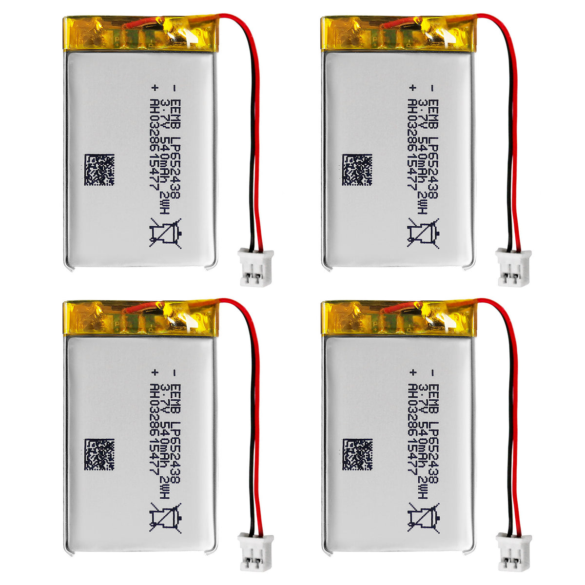 LP652438 -- 3.7V 540mAh