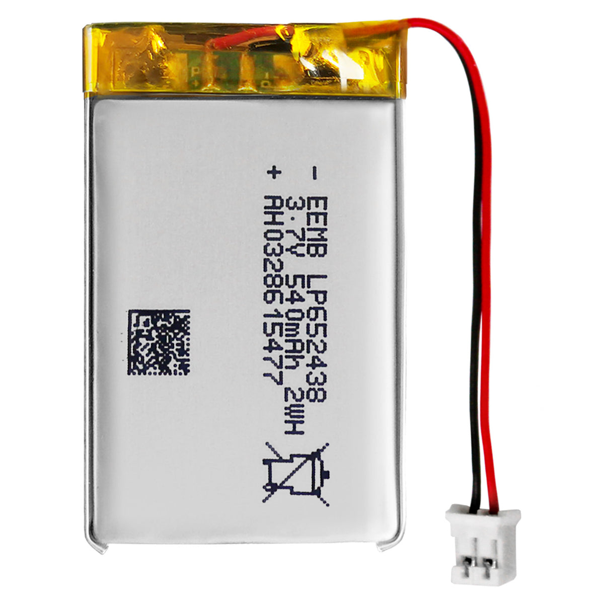 LP652438 -- 3.7V 540mAh