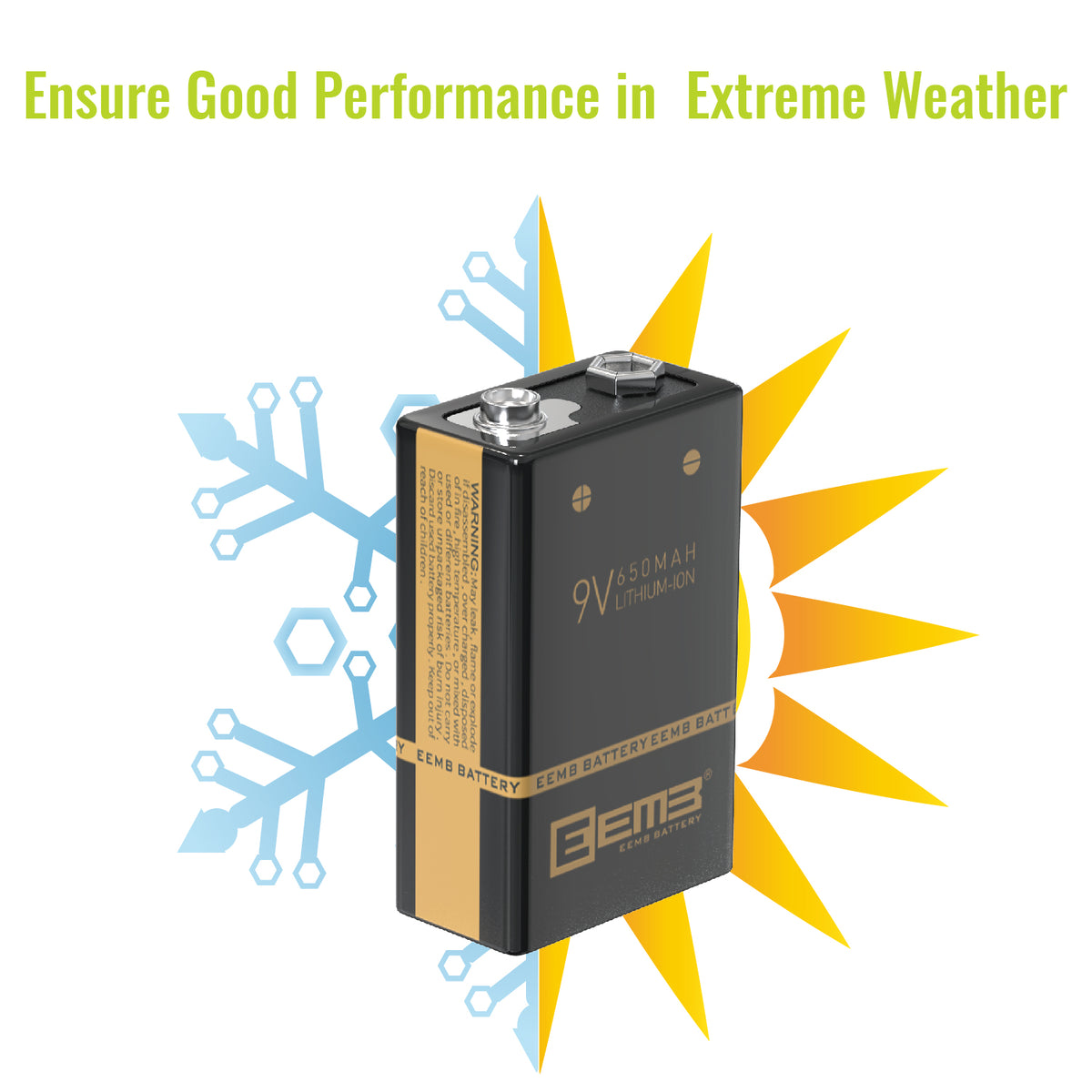 9V Li-ion Battery W/USB Charger (4 Pack)