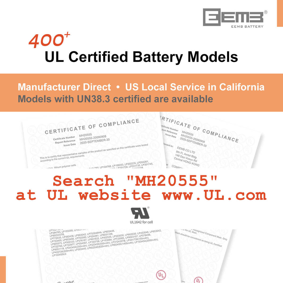 LP502030 -- 3.7V 250 mAh (Reversed Polarity)