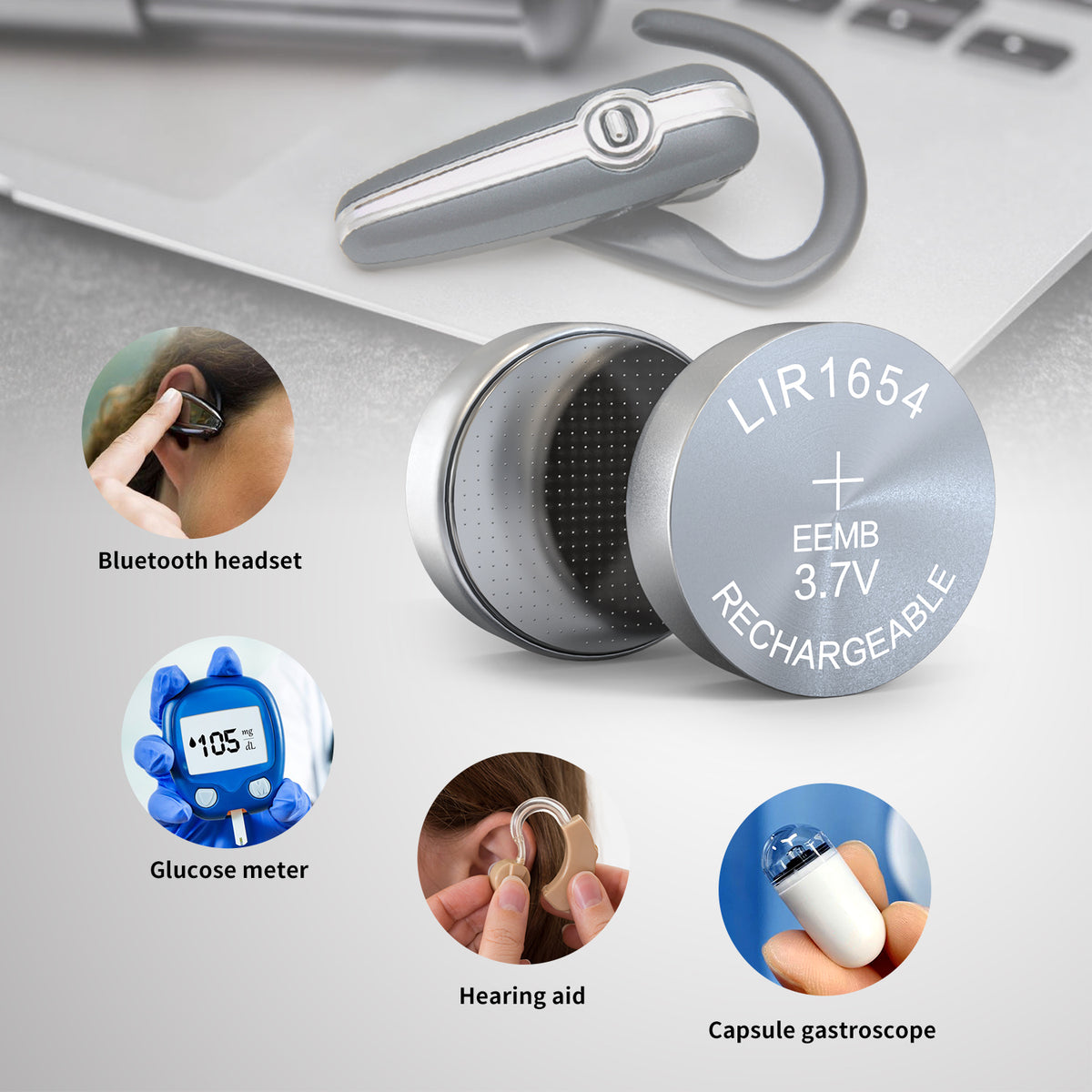 LIR1654 --  3.7V 110mAh