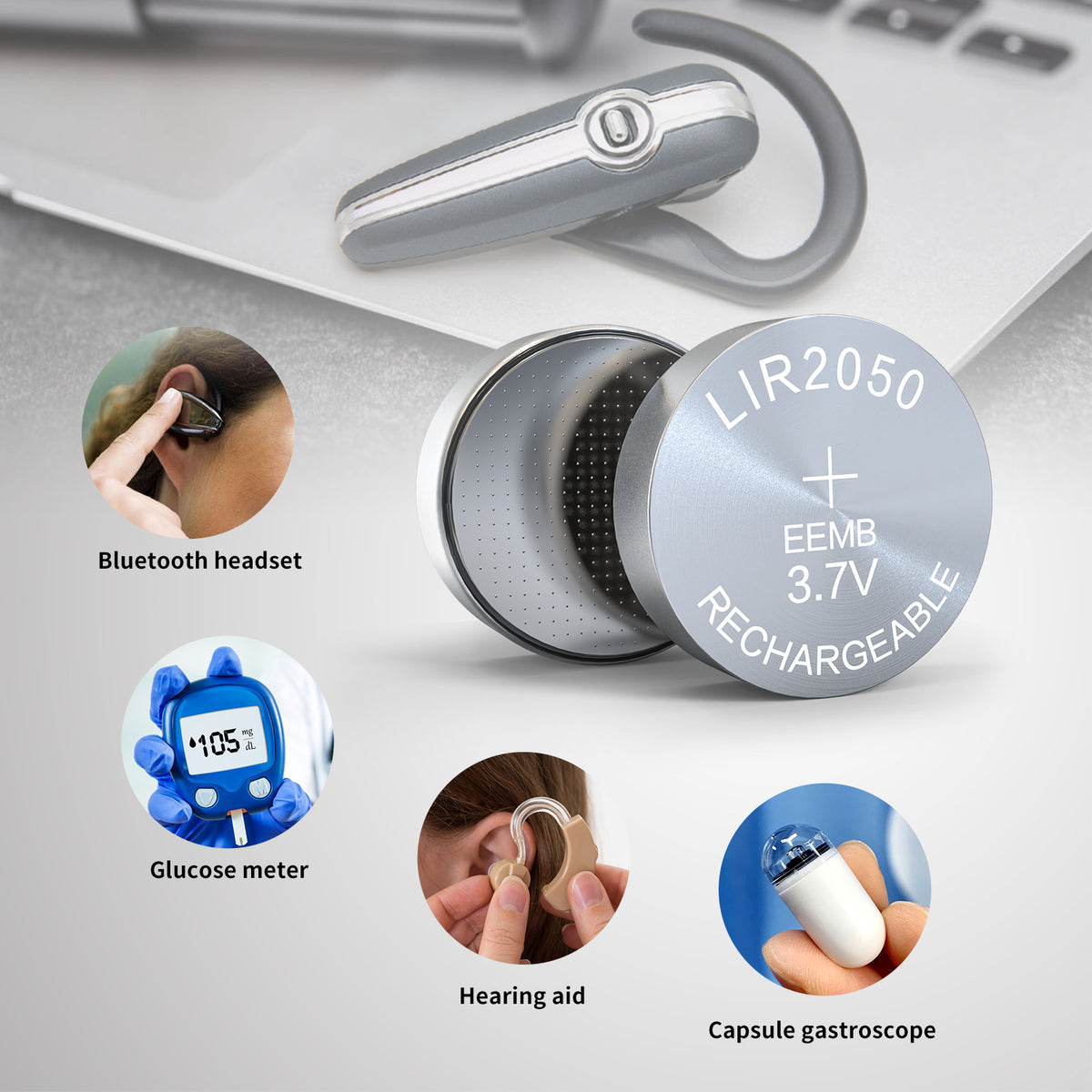 LIR2050 --  3.7V 110mAh