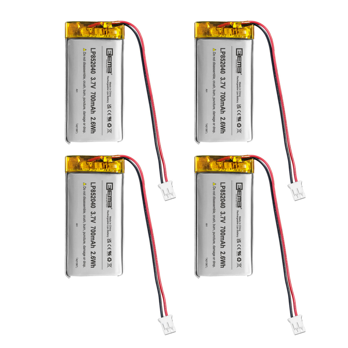 LP852040-- 3.7V  620 mAh