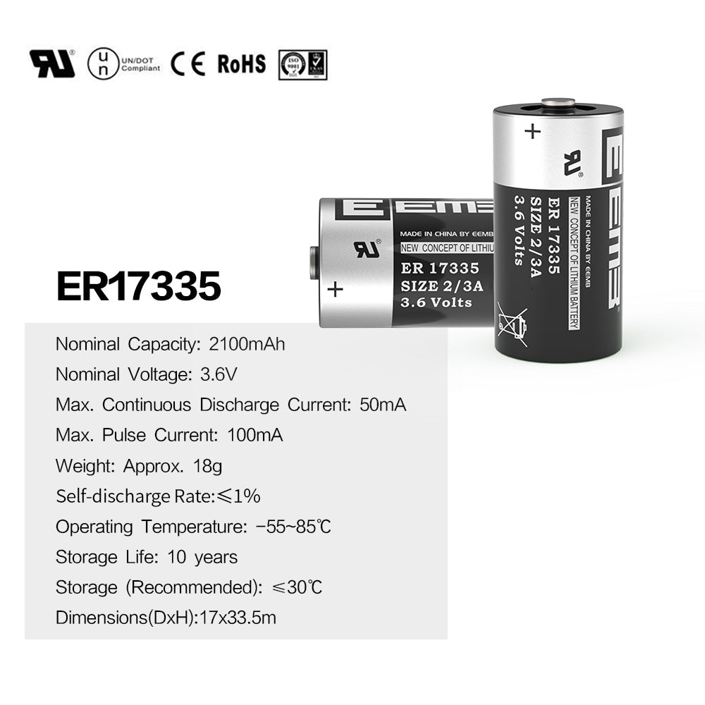 ER17335 -- 2/3A  3.6V  2100 mAh