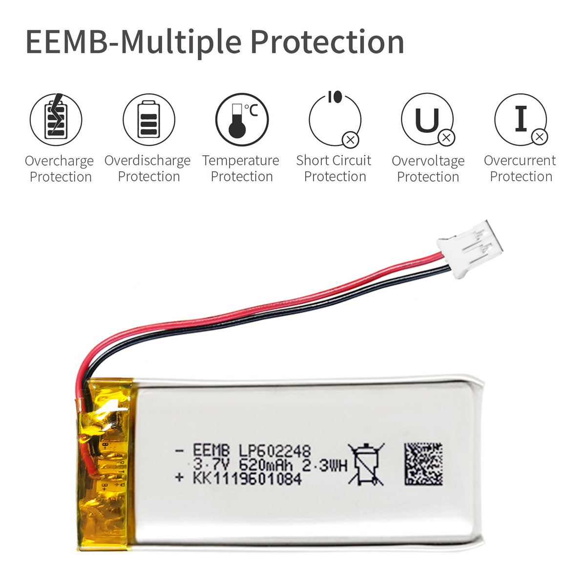 LP602248-- 3.7V  620 mAh