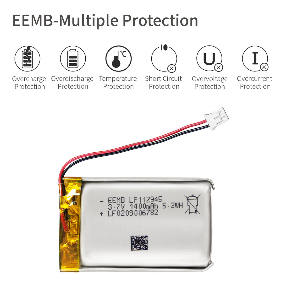 LP112945 -- 3.7V  1400 mAh