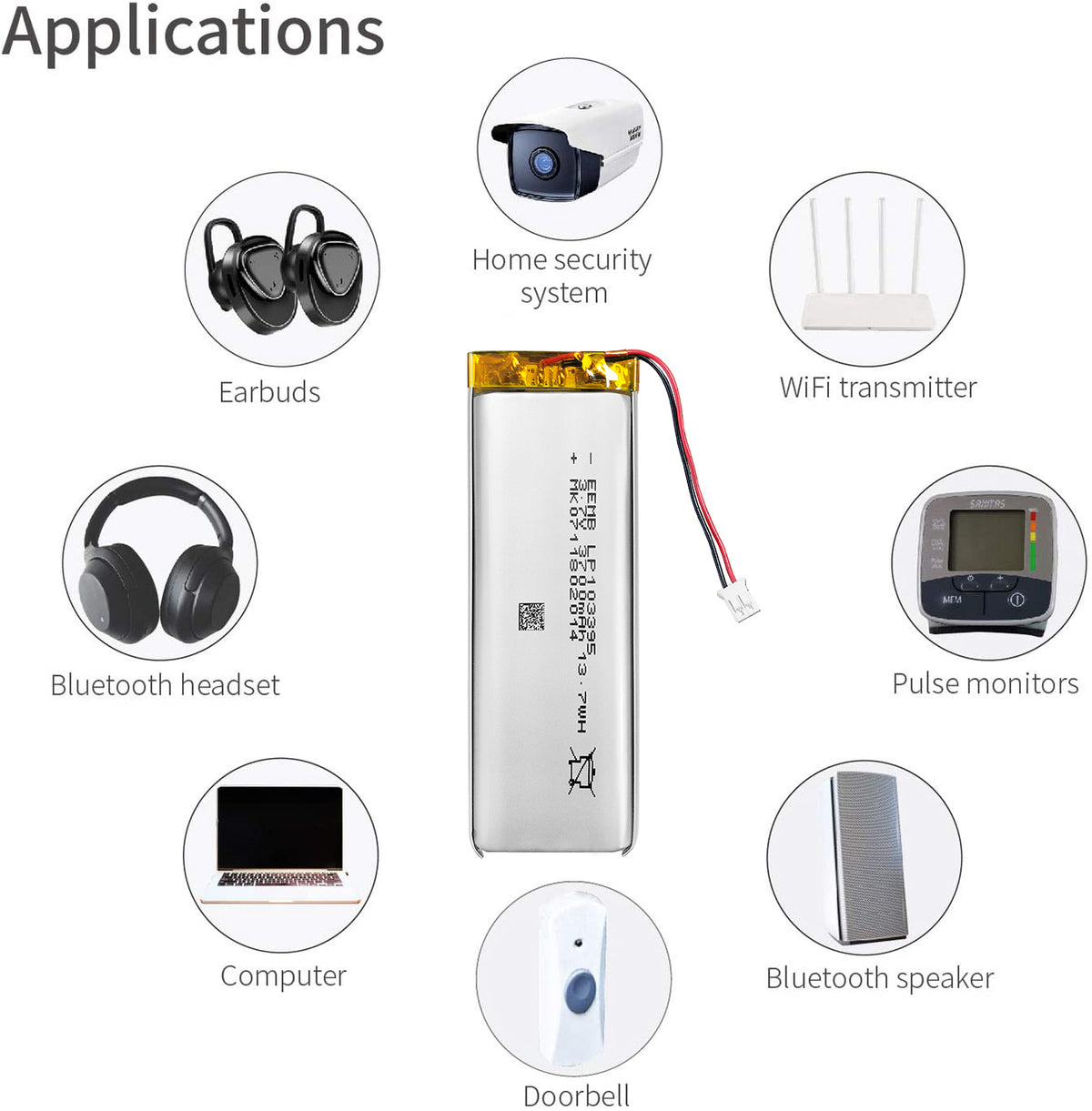 LP103395 -- 3.7V  3700  mAh