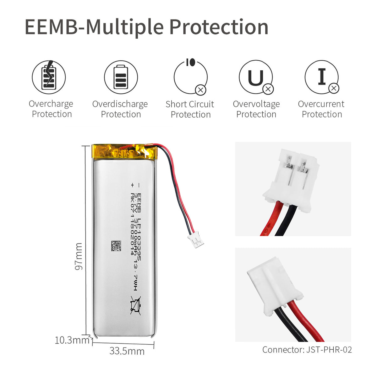 LP103395 -- 3.7V  3700  mAh
