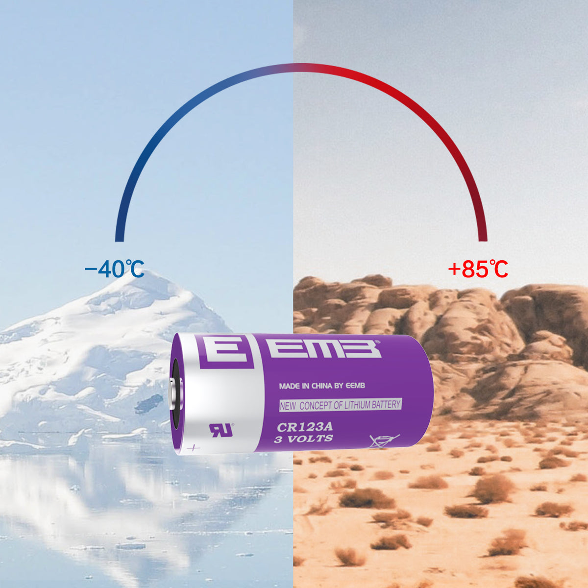 EEMB BATTERY CR123A - Li-MnO2 Lithium Battery, 3.0V, 1500 mAh 