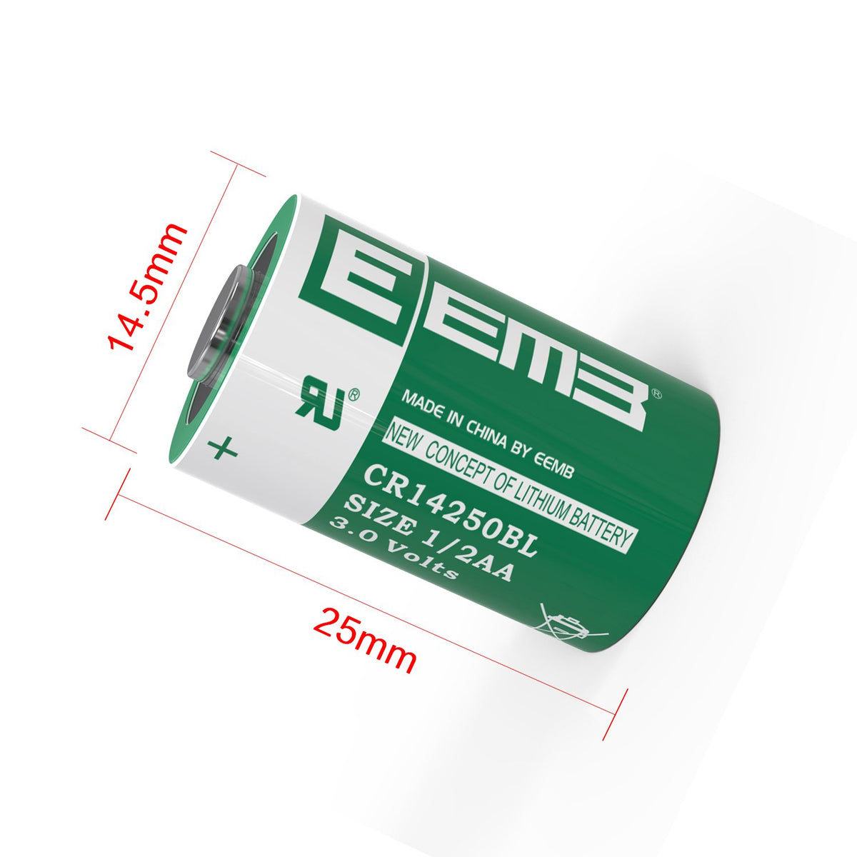 CR14250BL -- 1/2AA  3V  900mAh