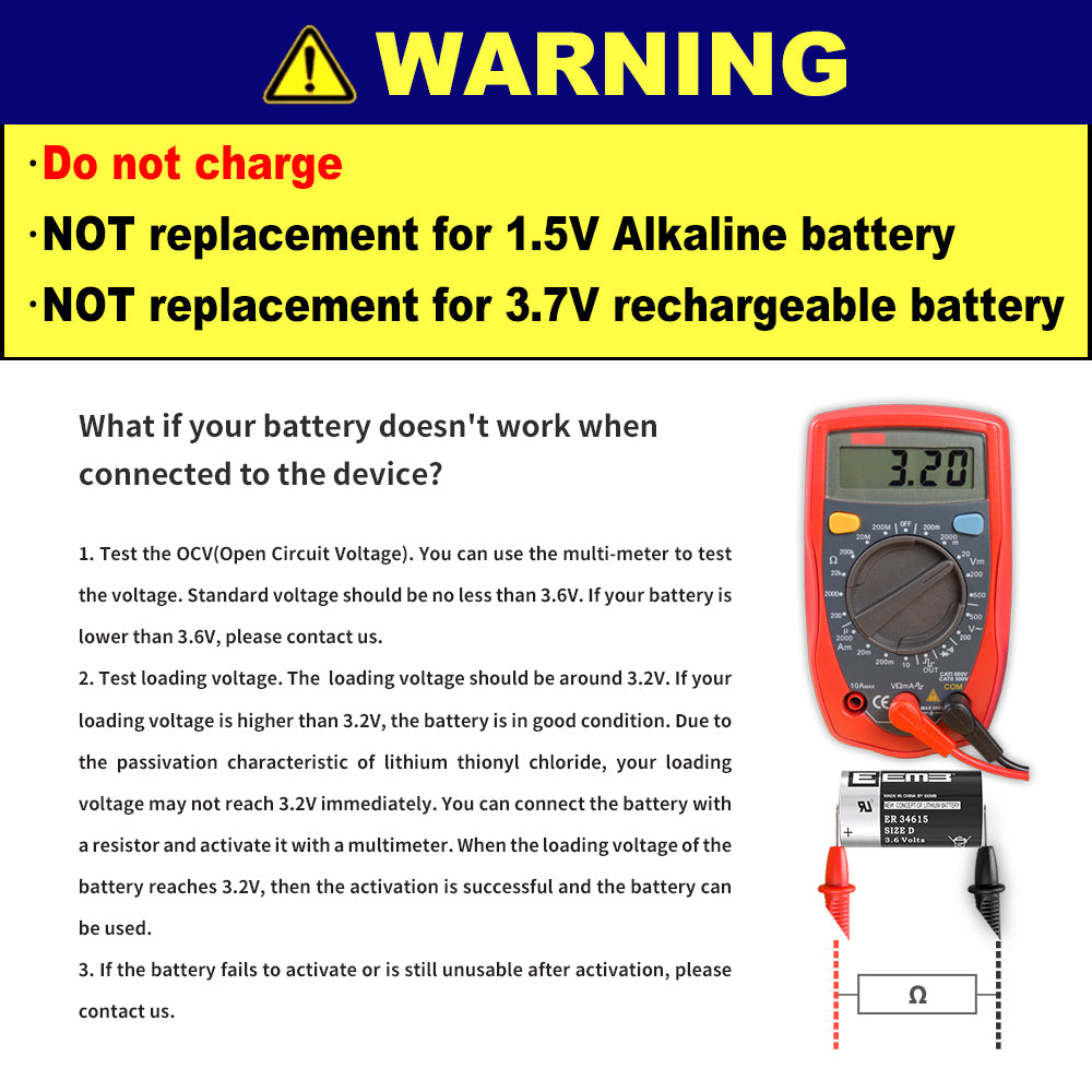 ER34615-FT --  D  3.6V 19000mAh