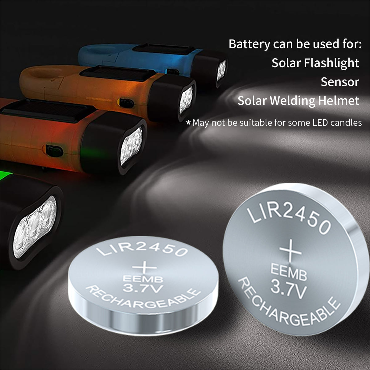 LIR2450 -- 3.7V 120mAh Rechargeable
