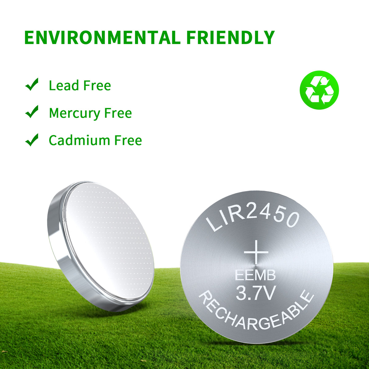 LIR2450 -- 3.7V 120mAh Rechargeable