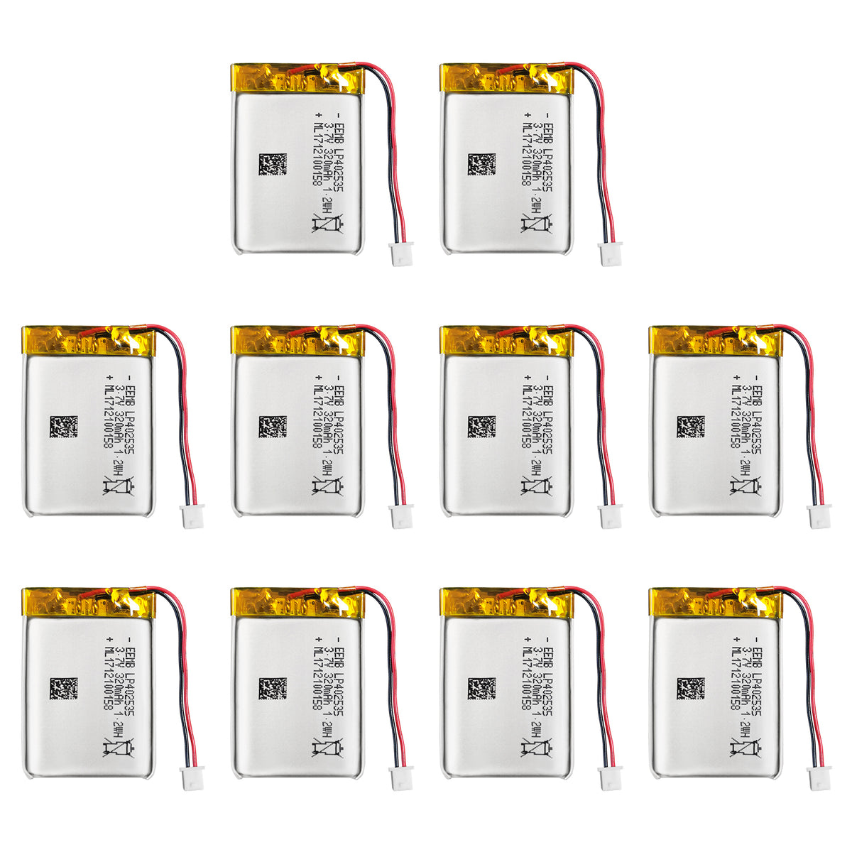 LP402535 -- 3.7V  320  mAh