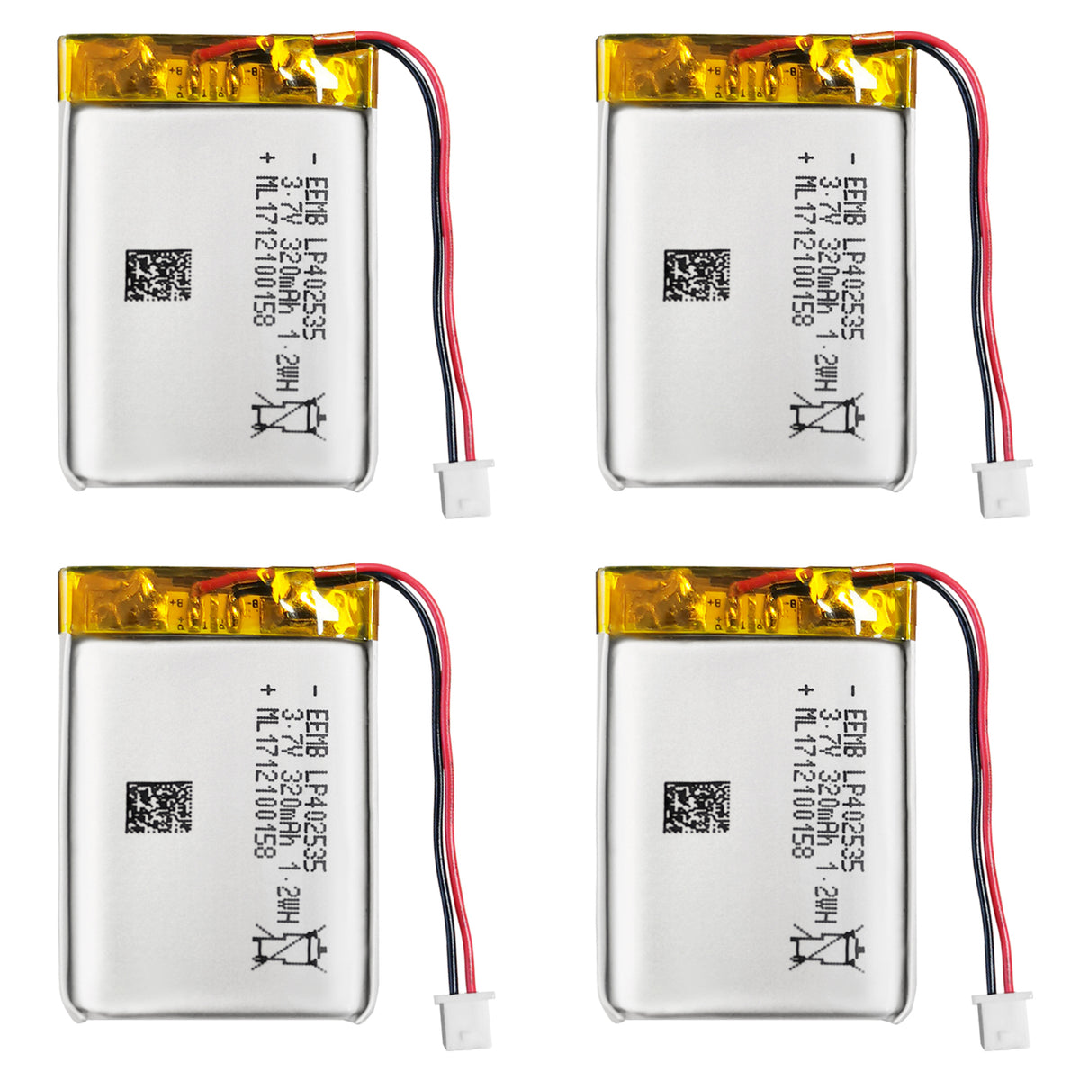LP402535 -- 3.7V  320  mAh