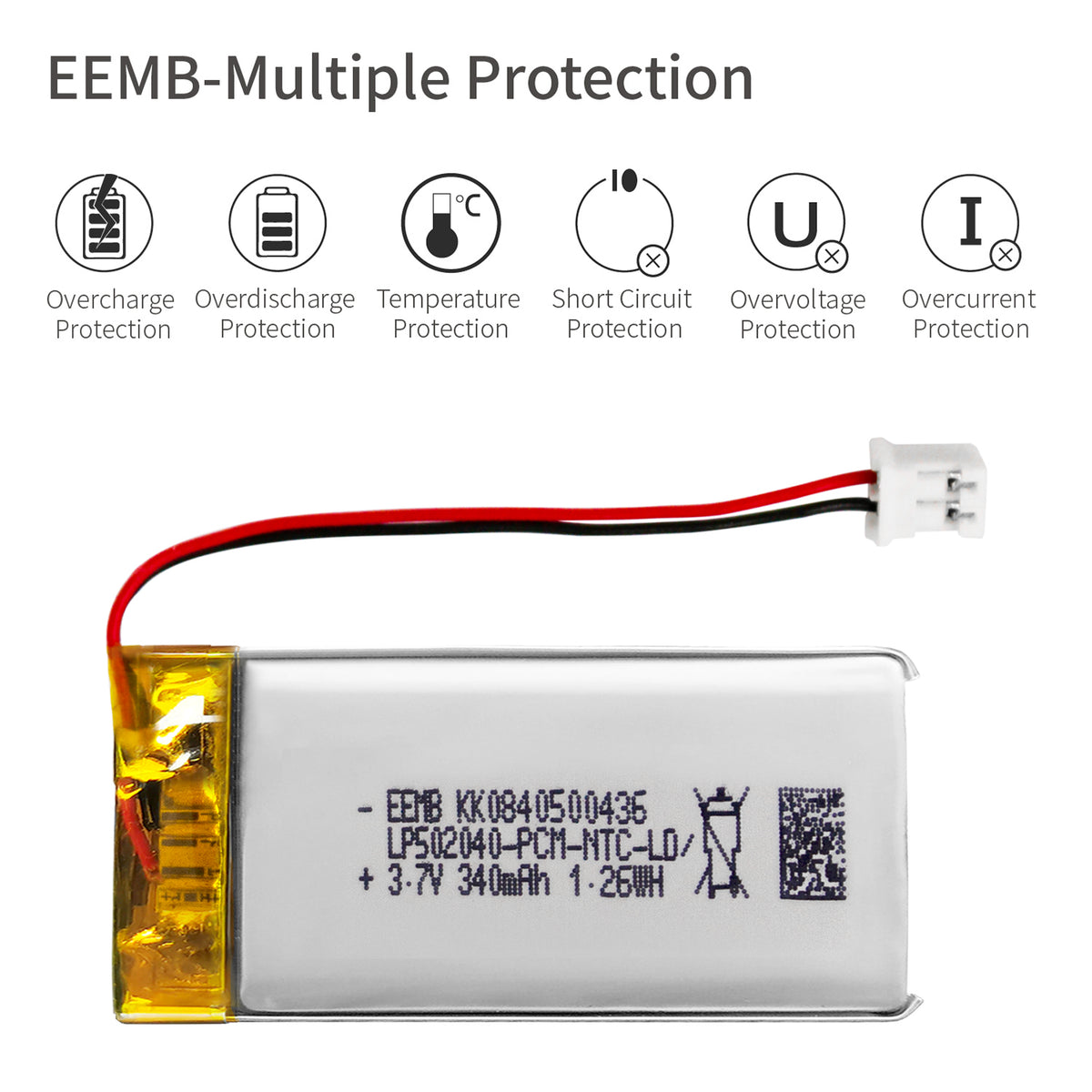 LP502040 -- 3.7V 340mAh
