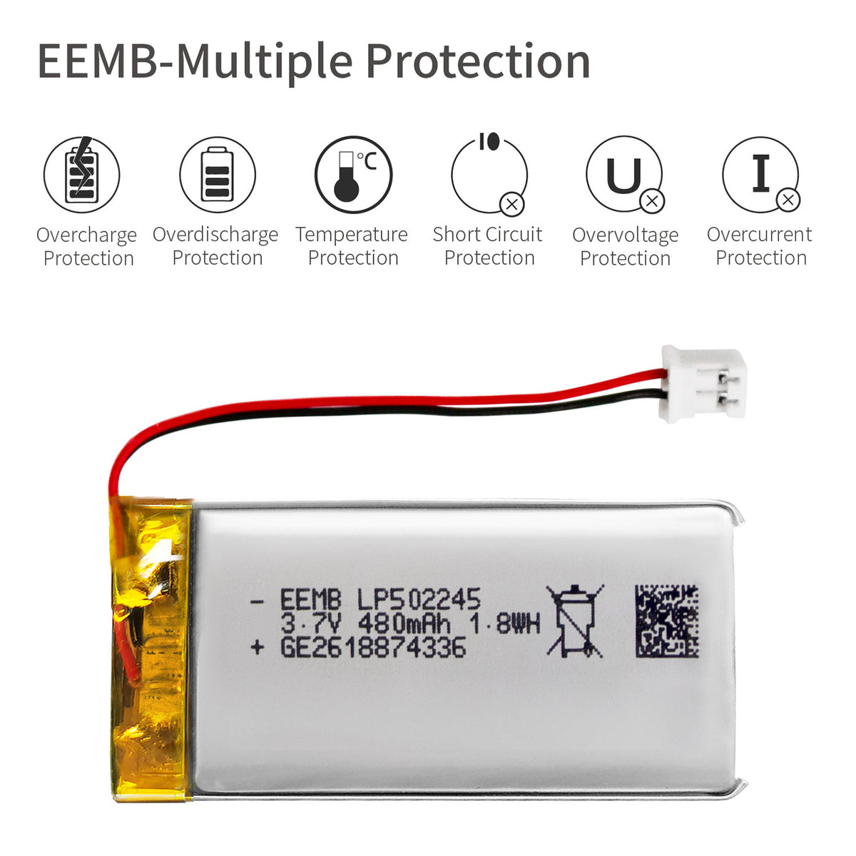 LP502245 -- 3.7V 480mAh