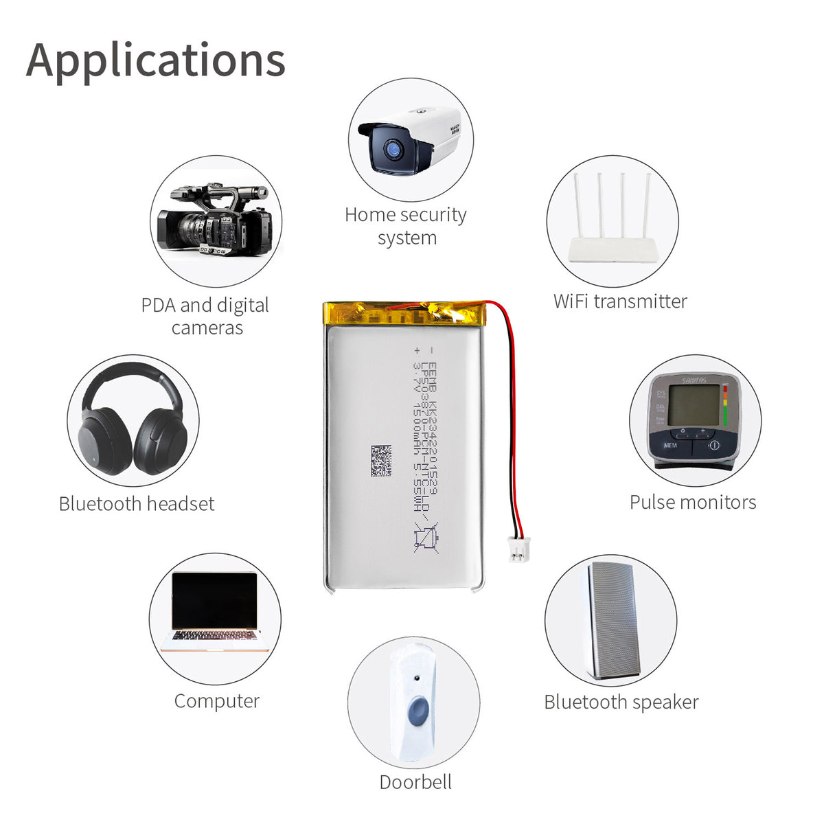 LP503870 -- 3.7V 1500mAh