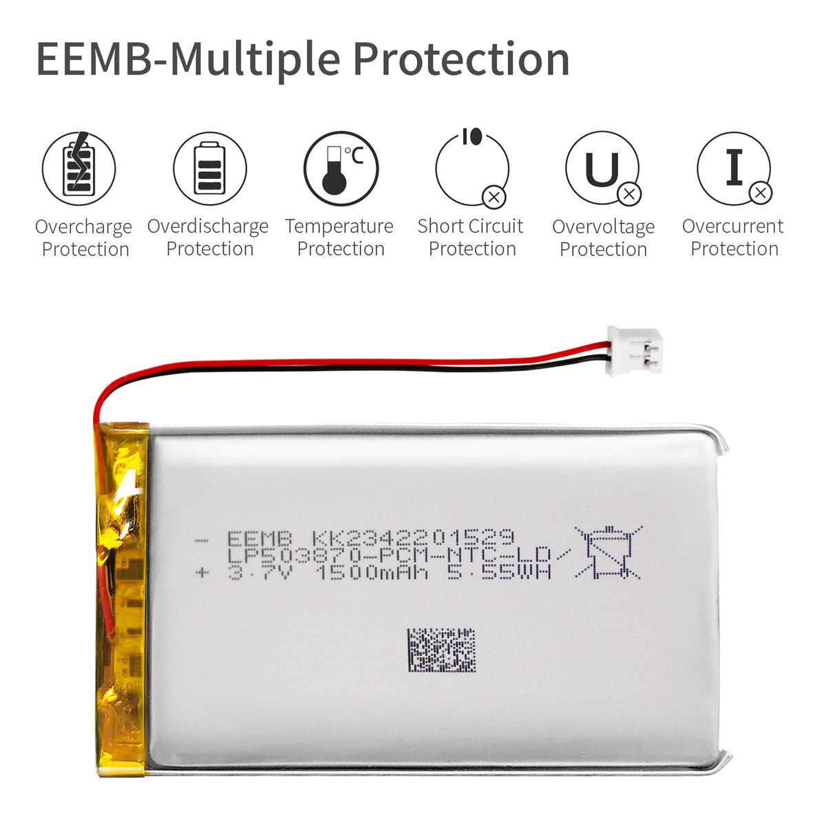 LP503870 -- 3.7V 1500mAh