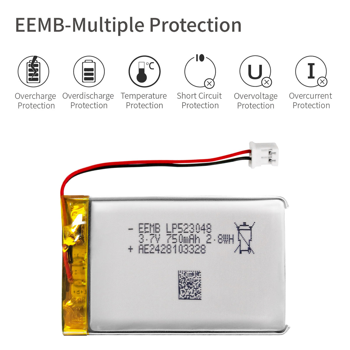 LP523048 -- 3.7V 750mAh