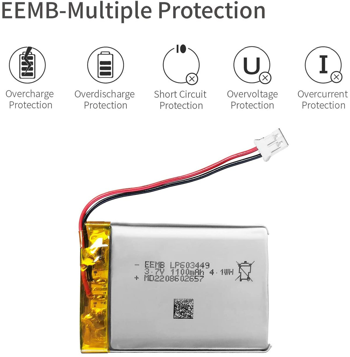 LP603449 -- 3.7V  1100  mAh