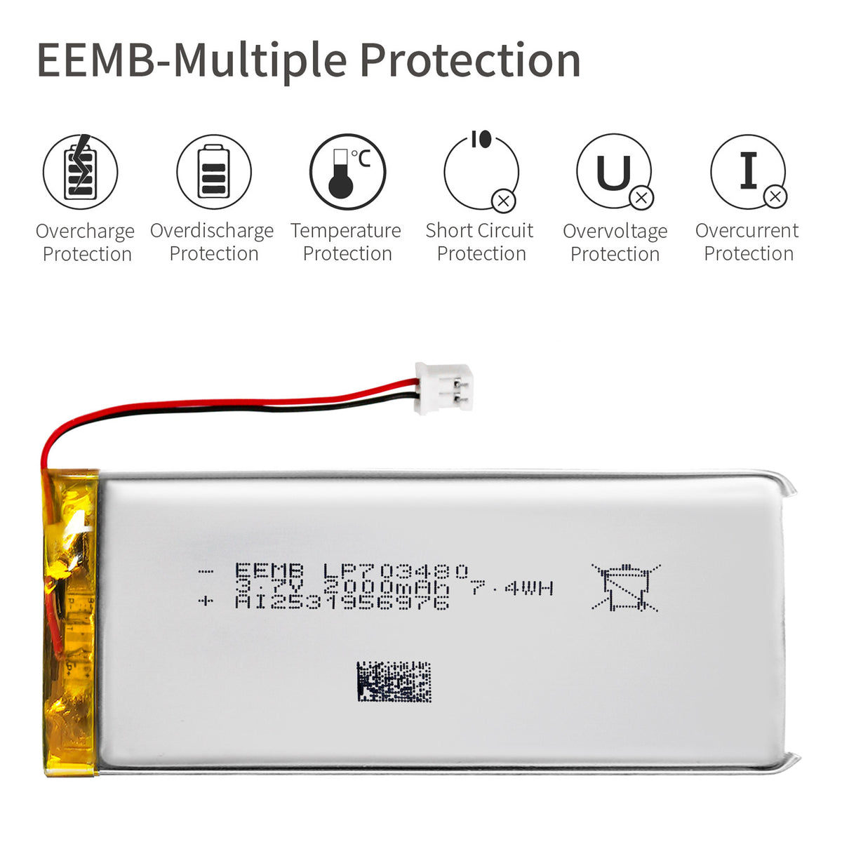 LP703480 -- 3.7V 2000mAh