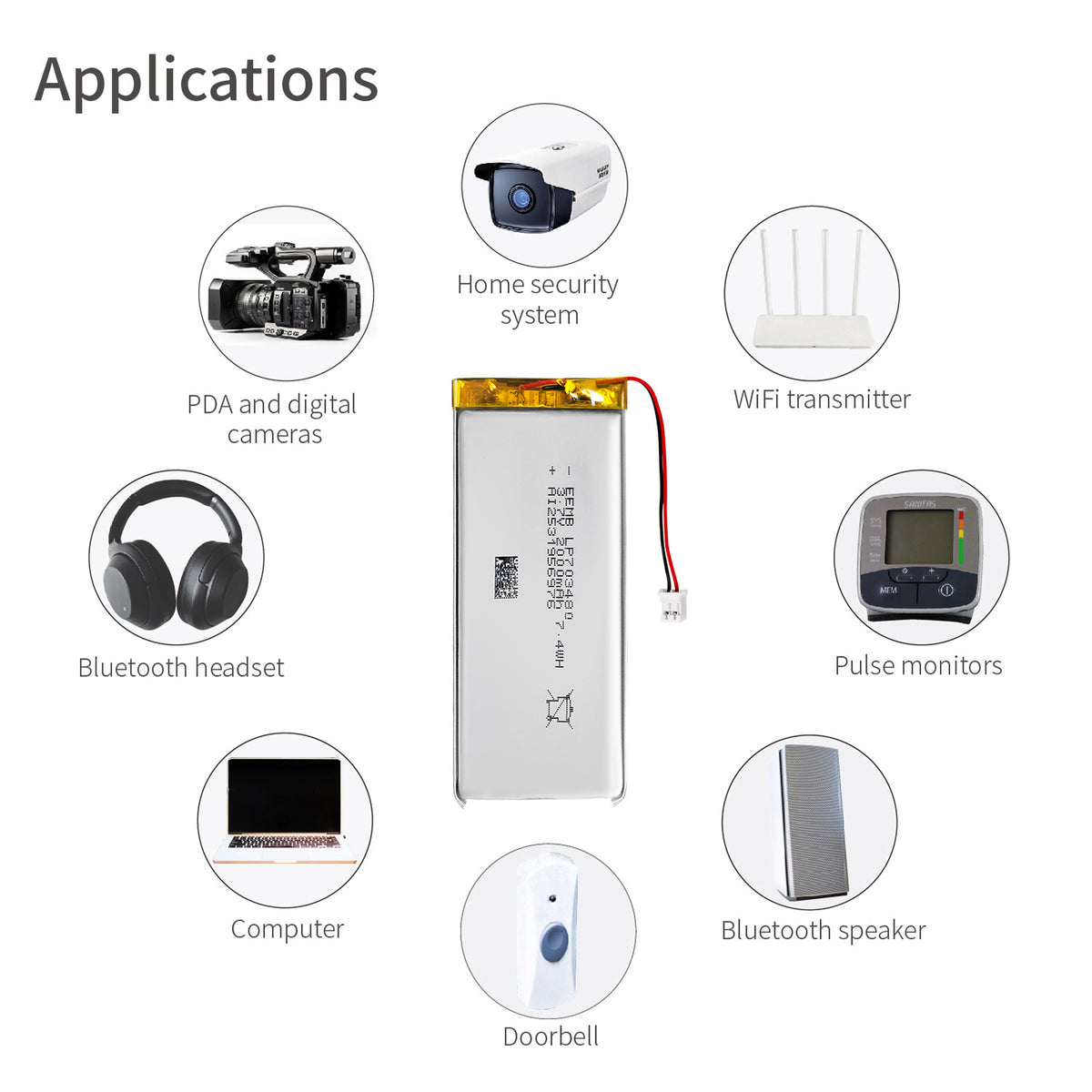 LP703480 -- 3.7V 2000mAh