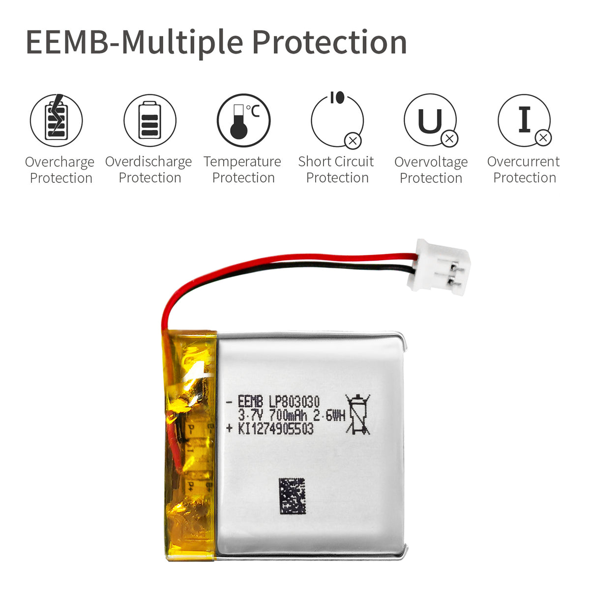 LP803030 -- 3.7V 700mAh