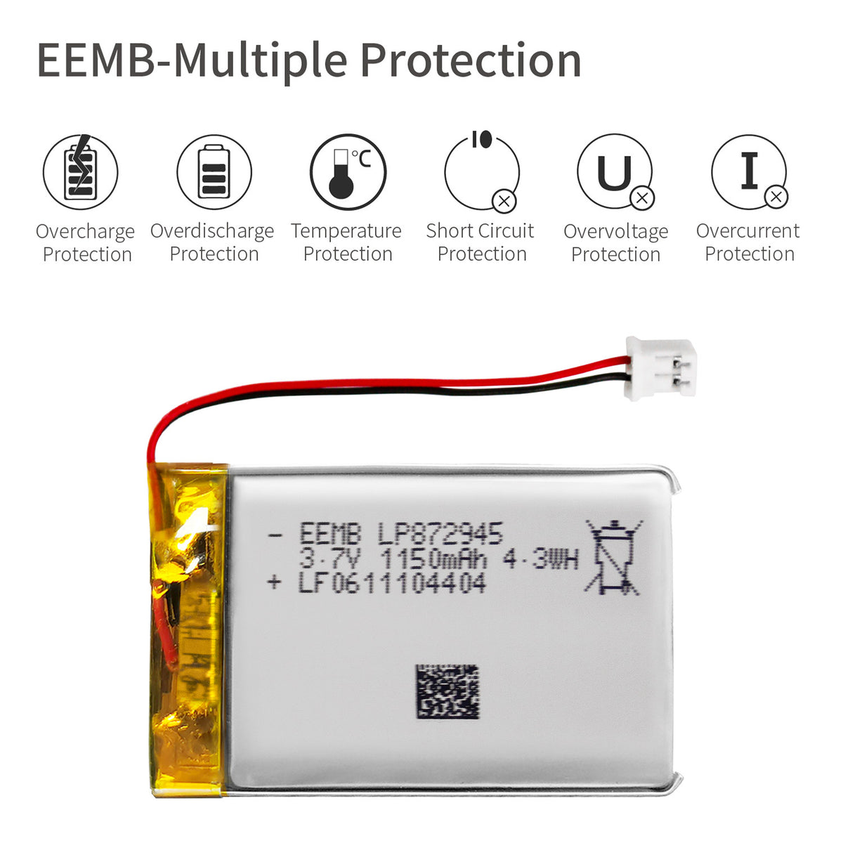 LP872945 -- 3.7V 1150mAh