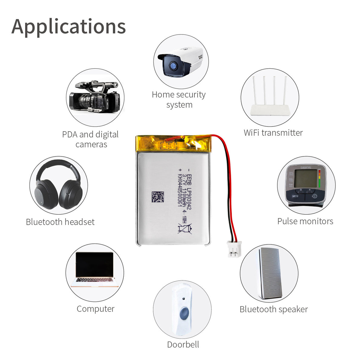 LP903042 -- 3.7V 1100mAh
