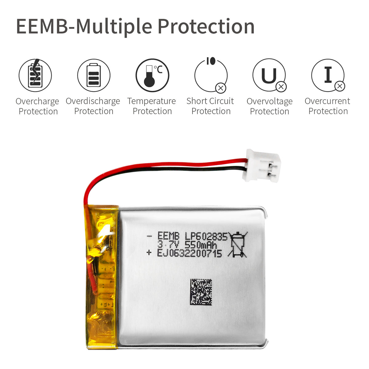 LP602835 -- 3.7V 550mAh