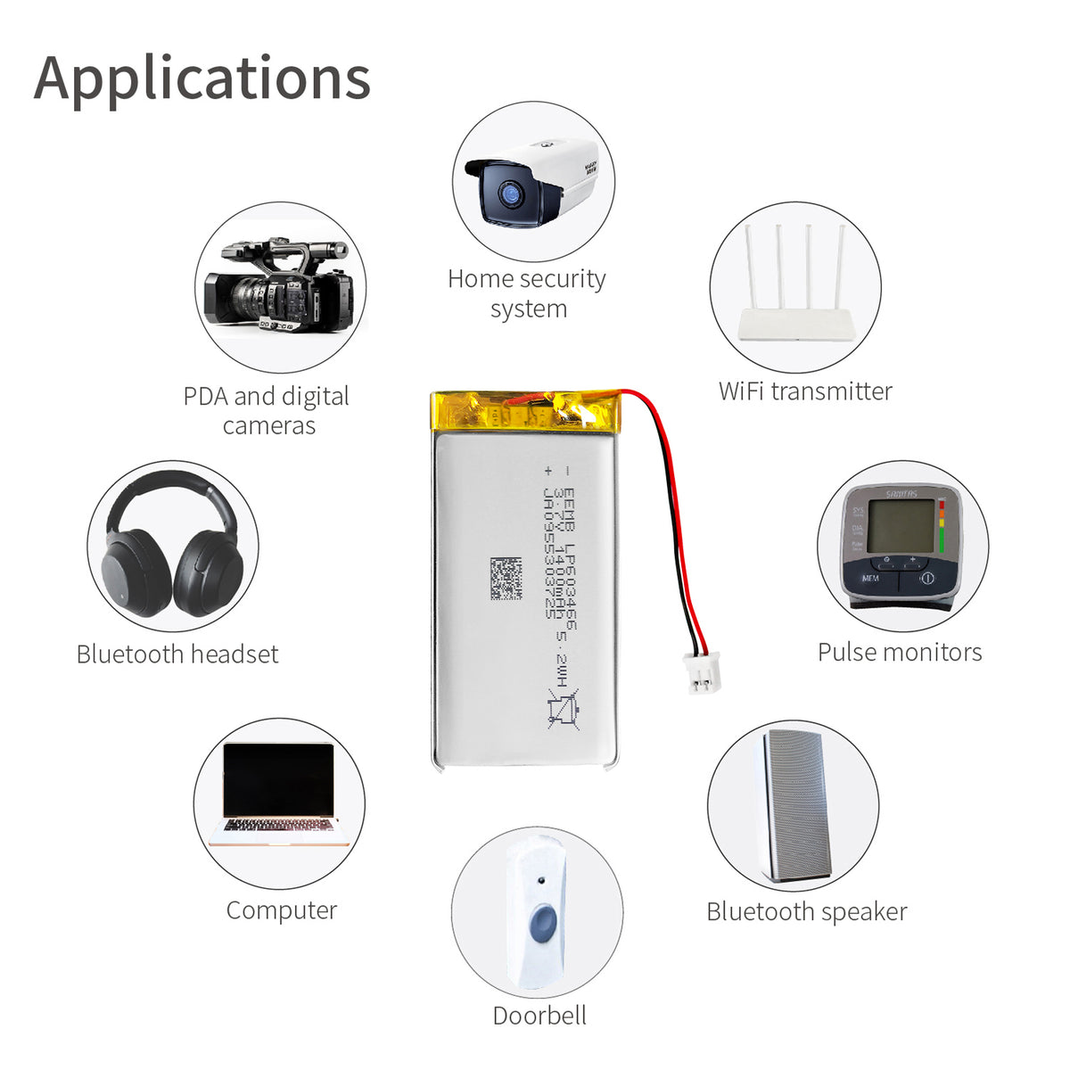 LP603466 -- 3.7V 1400mAh